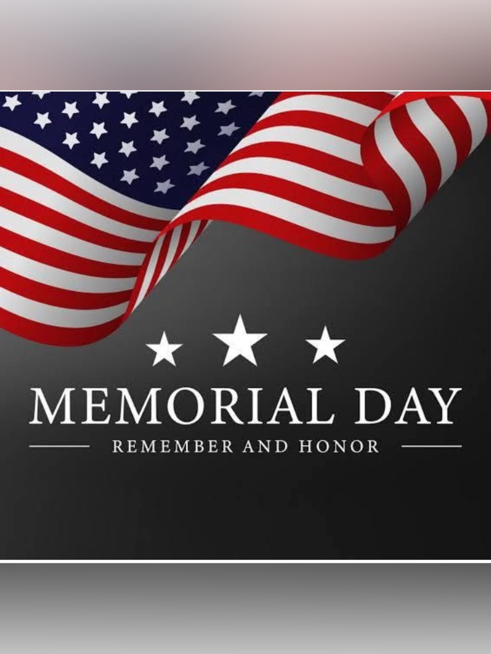 Memorial Day Greetings!